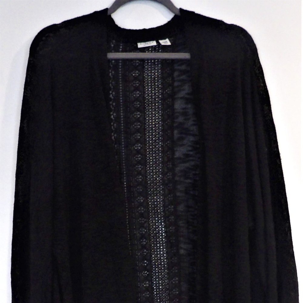 WOMEN'S BLACK SWEATER DUSTER